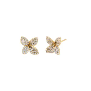 Small Pavé Fancy Flower Stud Earring