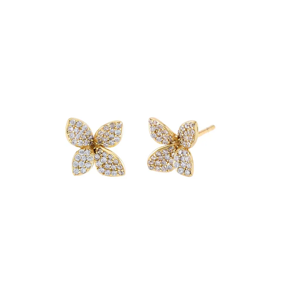 Small Pavé Fancy Flower Stud Earring