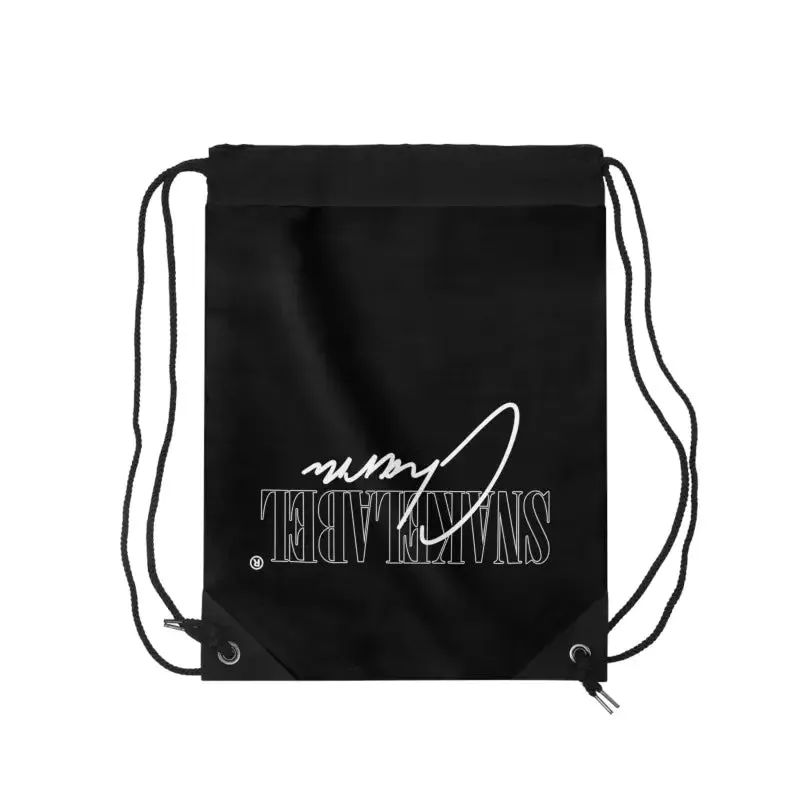 Snake Drawstring Bag with Zipper Pocket & Durable Polyester Build