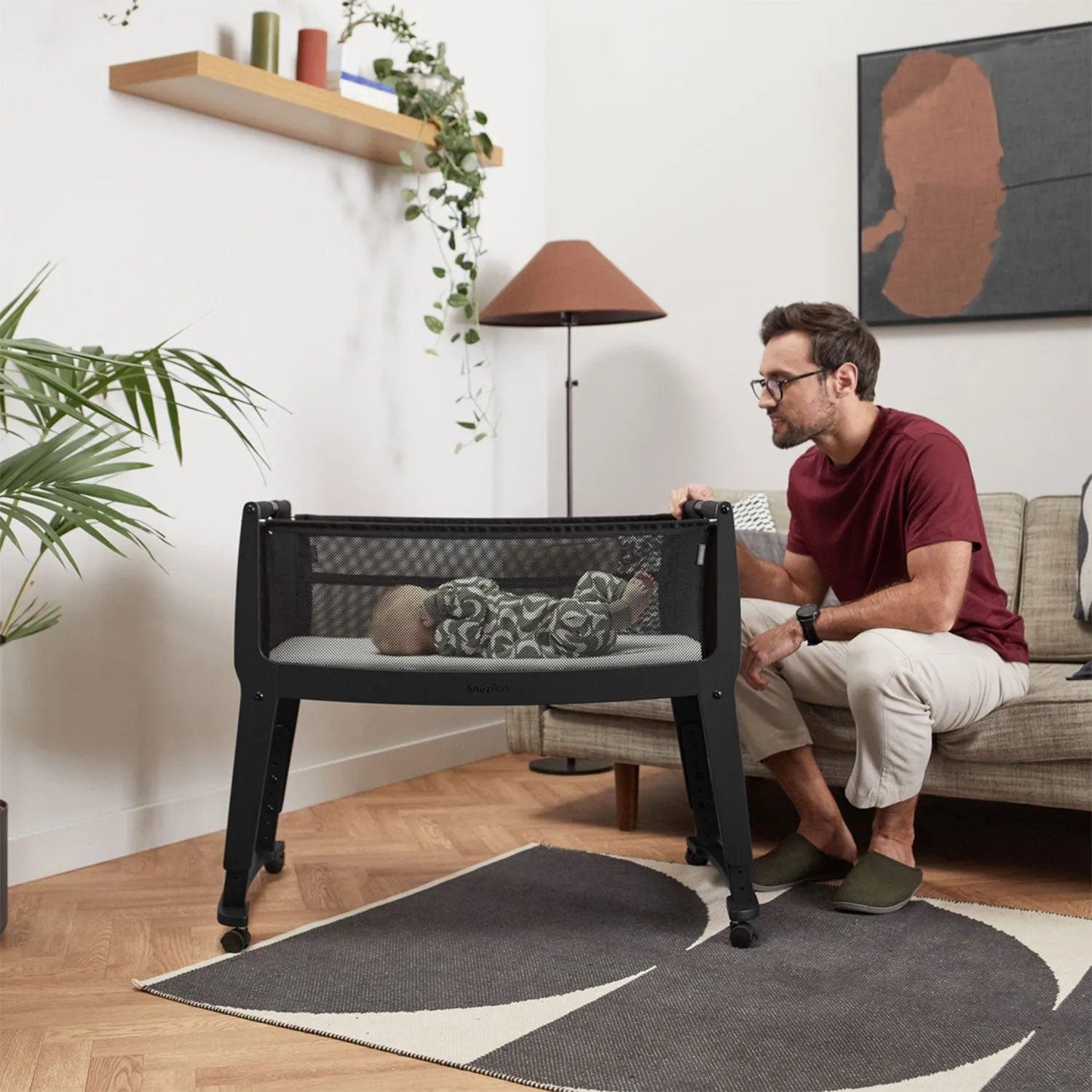 SnuzPod Studio Bedside Crib in Brooklyn Graphite