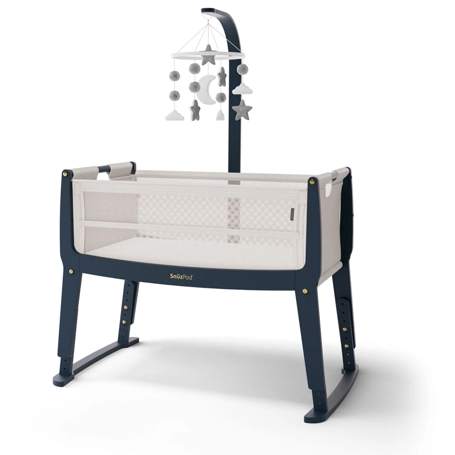 SnuzPod Studio Bedside Crib in London Navy