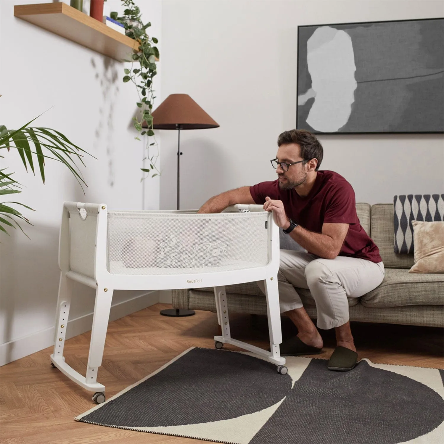 SnuzPod Studio Bedside Crib in Paris White