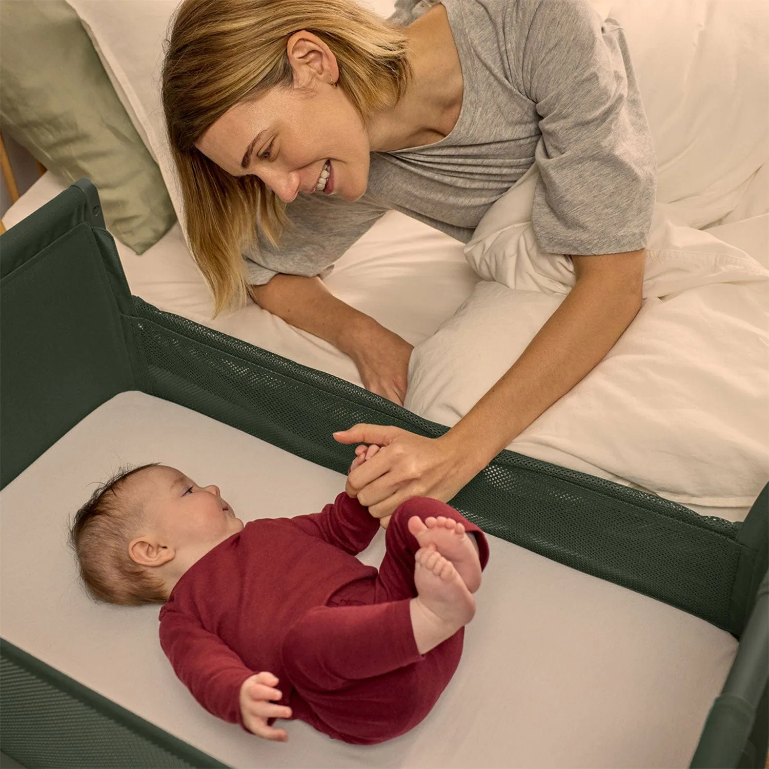 SnuzPod4 Studio Bedside Crib  - Berlin Green