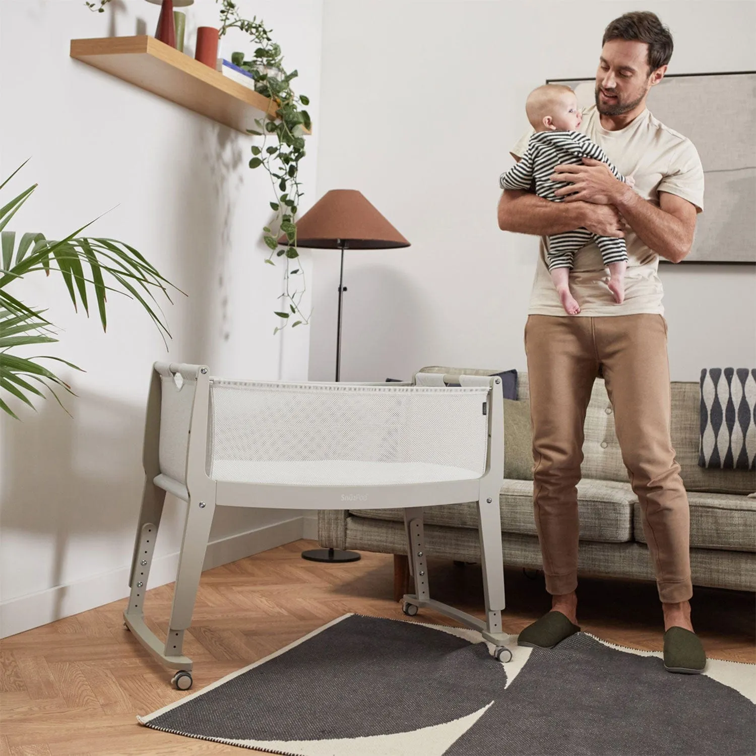 SnuzPod4 Studio Bedside Crib  - Oslo Grey