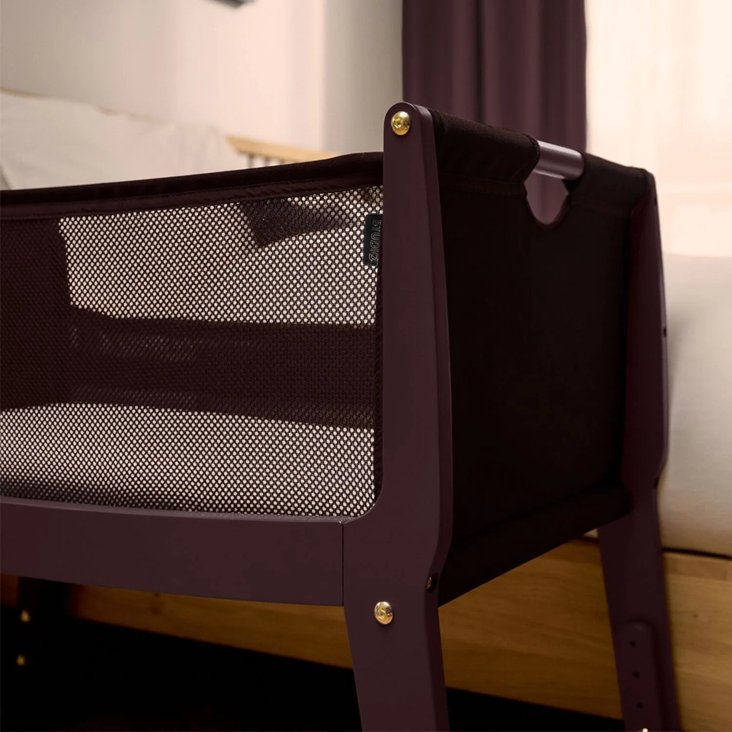 SnuzPod4 Studio Bedside Crib  - Rome Burgundy