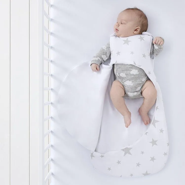 SnuzPouch Sleeping Bag 1 Tog – Grey Stars 0-6m