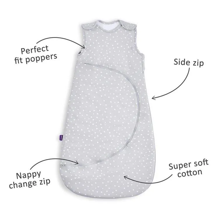 SnuzPouch Sleeping Bag 1 Tog – White Spots 0-6m
