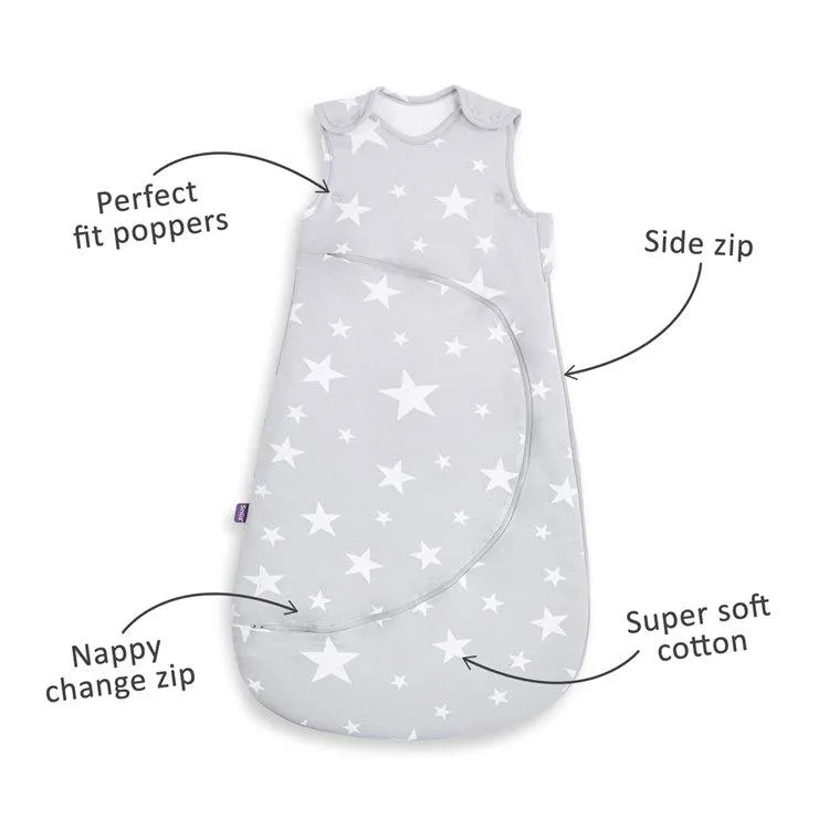 SnuzPouch Sleeping Bag 2.5 Tog – White Stars 0-6m