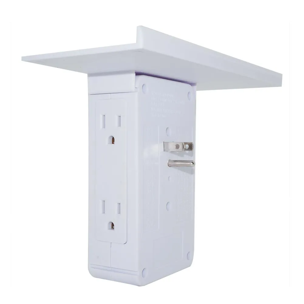 Socket Shelf Multi-function Power Outlet Shelf with Usb Ports Storage Holder white_U.S. regulations