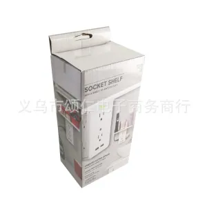 Socket Shelf Multi-function Power Outlet Shelf with Usb Ports Storage Holder white_U.S. regulations