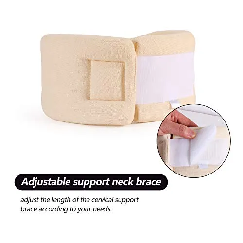 Soft Foam Neck Brace Universal Cervical Collar, Adjustable Neck Support Brace for Sleeping - Relieves Neck Pain and Spine Pressure, Neck Collar After Whiplash or Injury (3" Depth Collar, M)