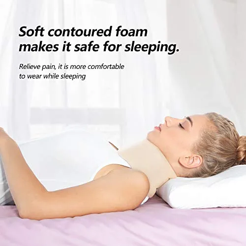 Soft Foam Neck Brace Universal Cervical Collar, Adjustable Neck Support Brace for Sleeping - Relieves Neck Pain and Spine Pressure, Neck Collar After Whiplash or Injury (3" Depth Collar, XL)