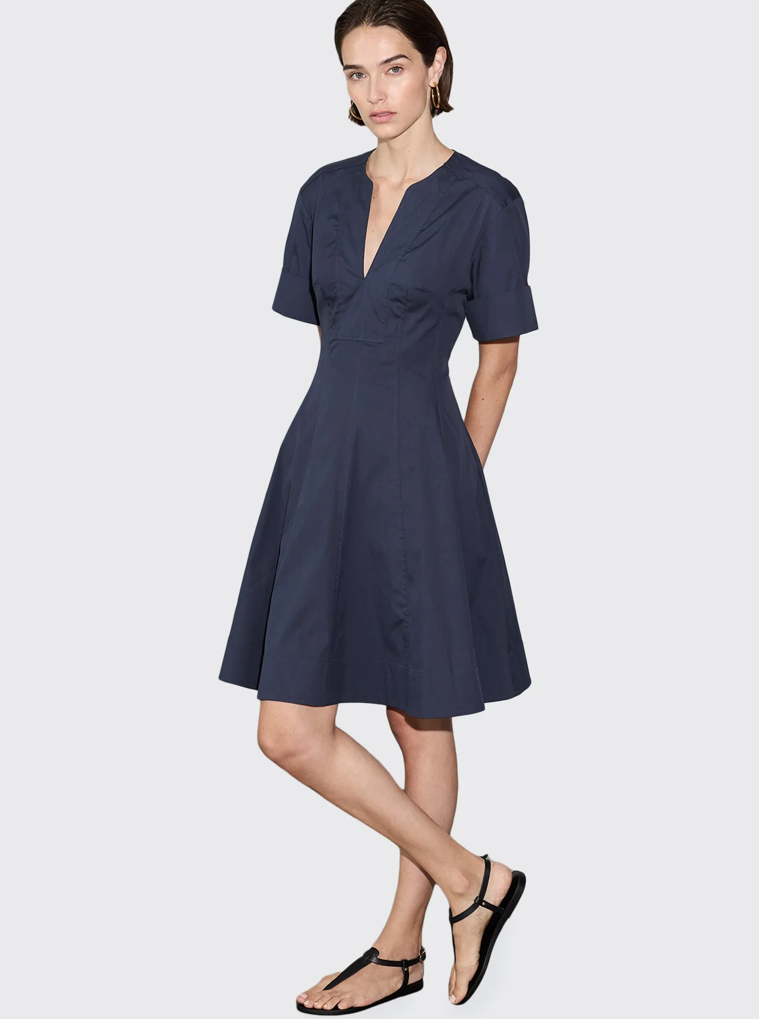 SORA Flared dress Navy
