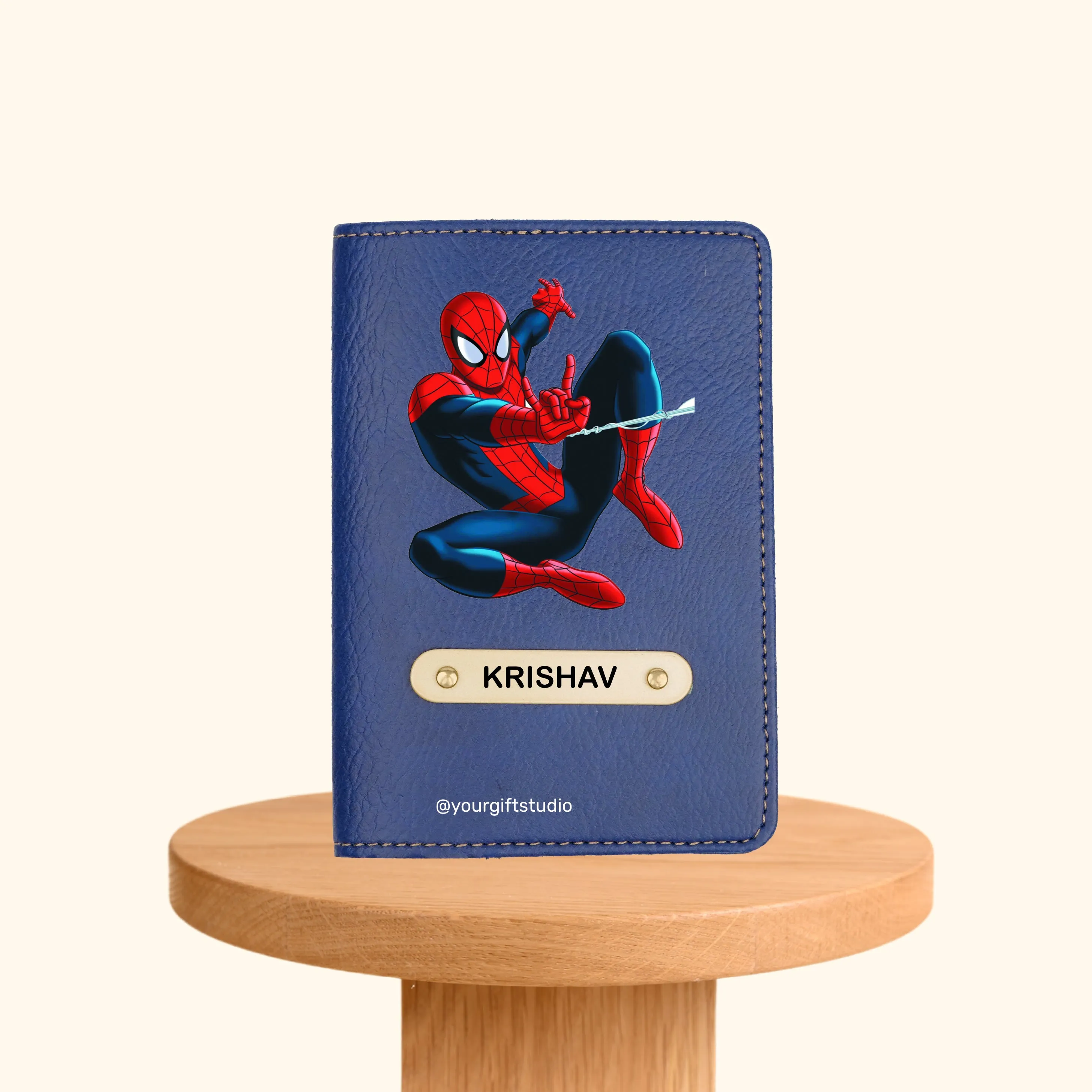 Spiderman Print Personalised Nexon Passport Cover - Blue