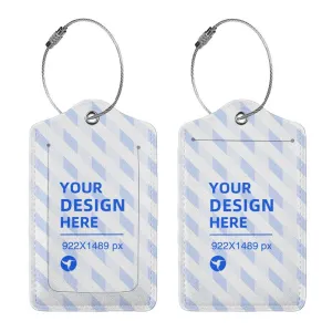 Stainless Steel Ring Leather Luggage Tag