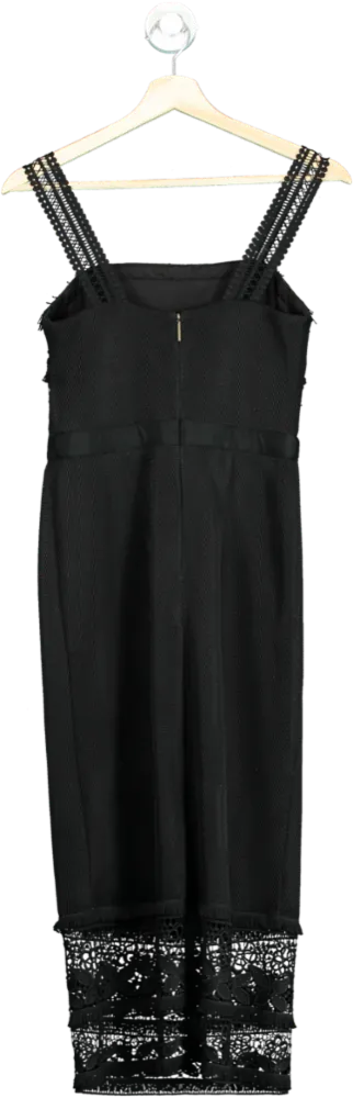 STAR by Julien Macdonald Black Crochet Detail Dress UK 8