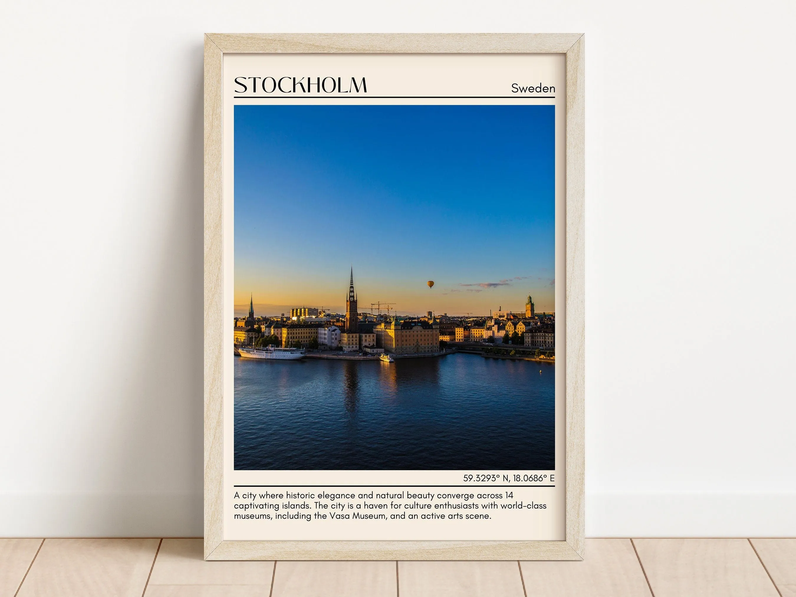 Stockholm Minimal Wall Art, Sweden