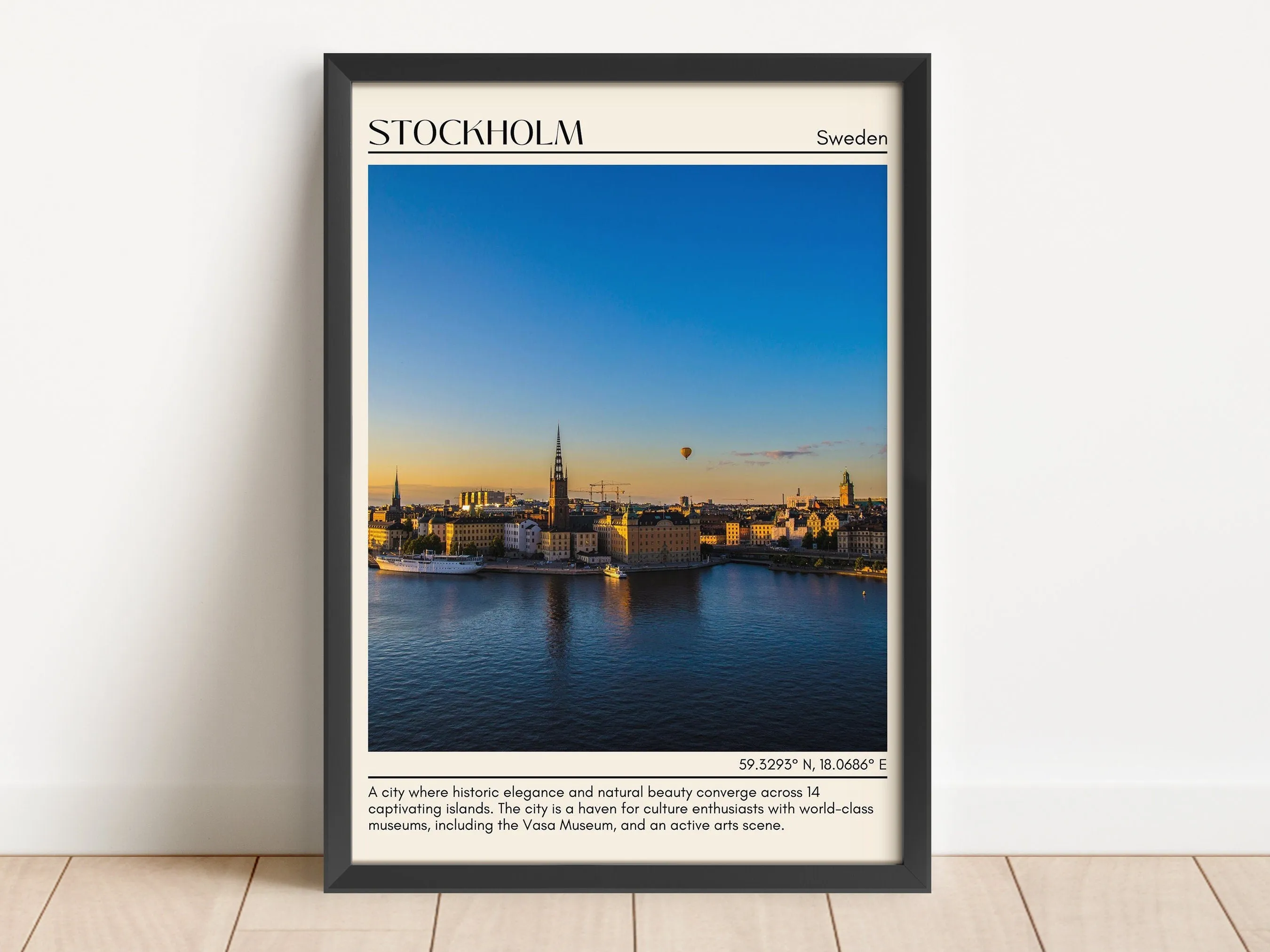 Stockholm Minimal Wall Art, Sweden