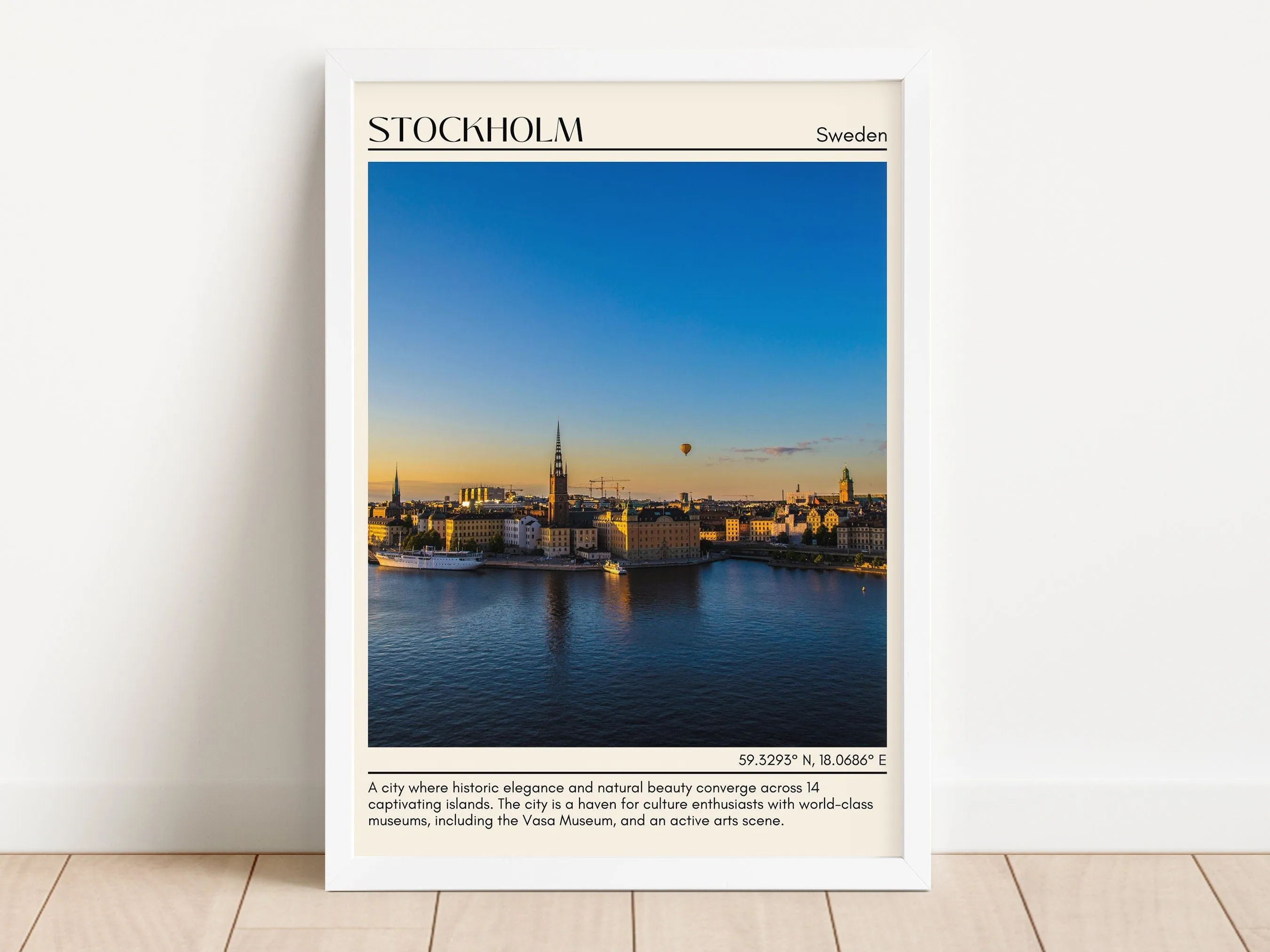 Stockholm Minimal Wall Art, Sweden