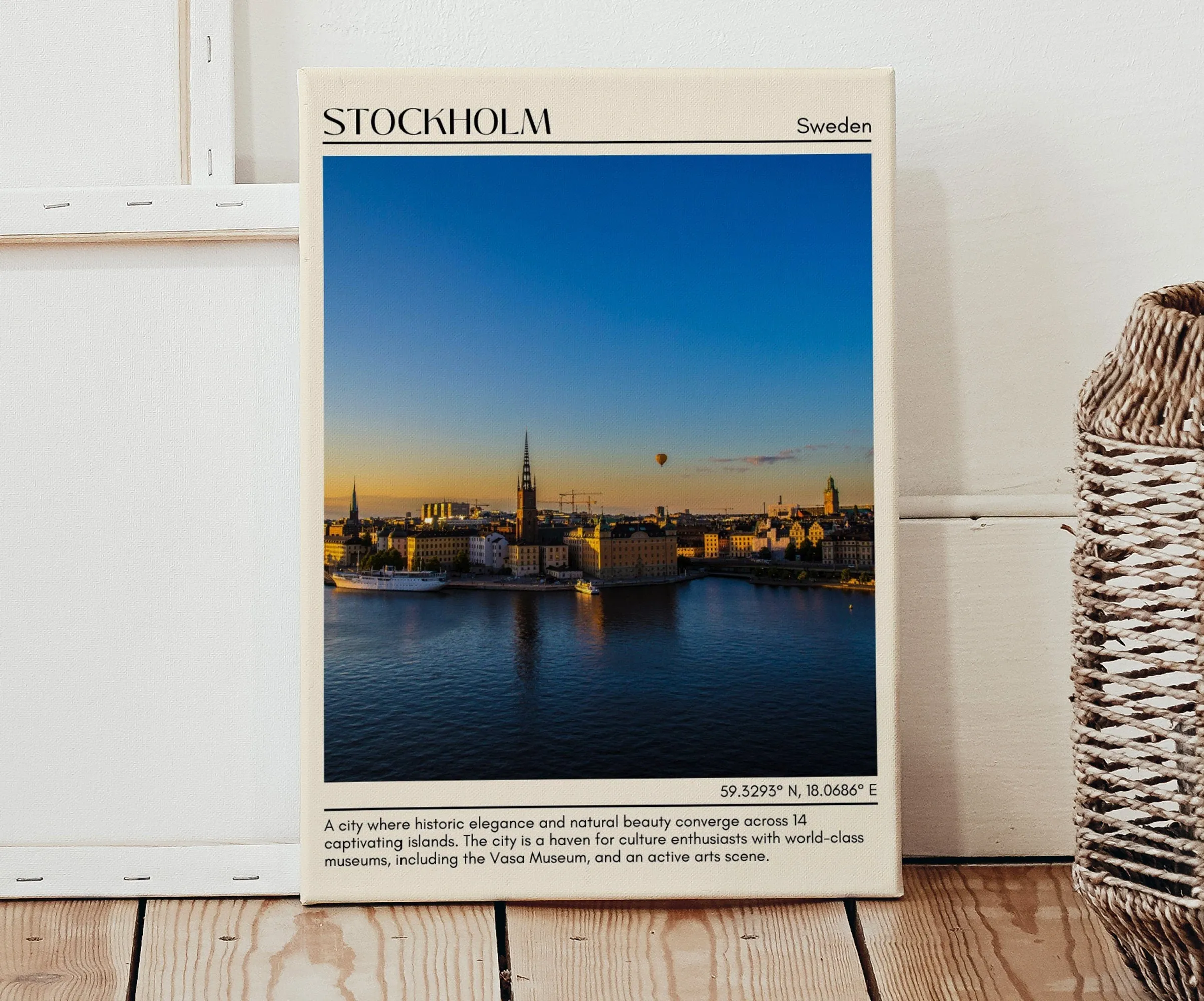 Stockholm Minimal Wall Art, Sweden