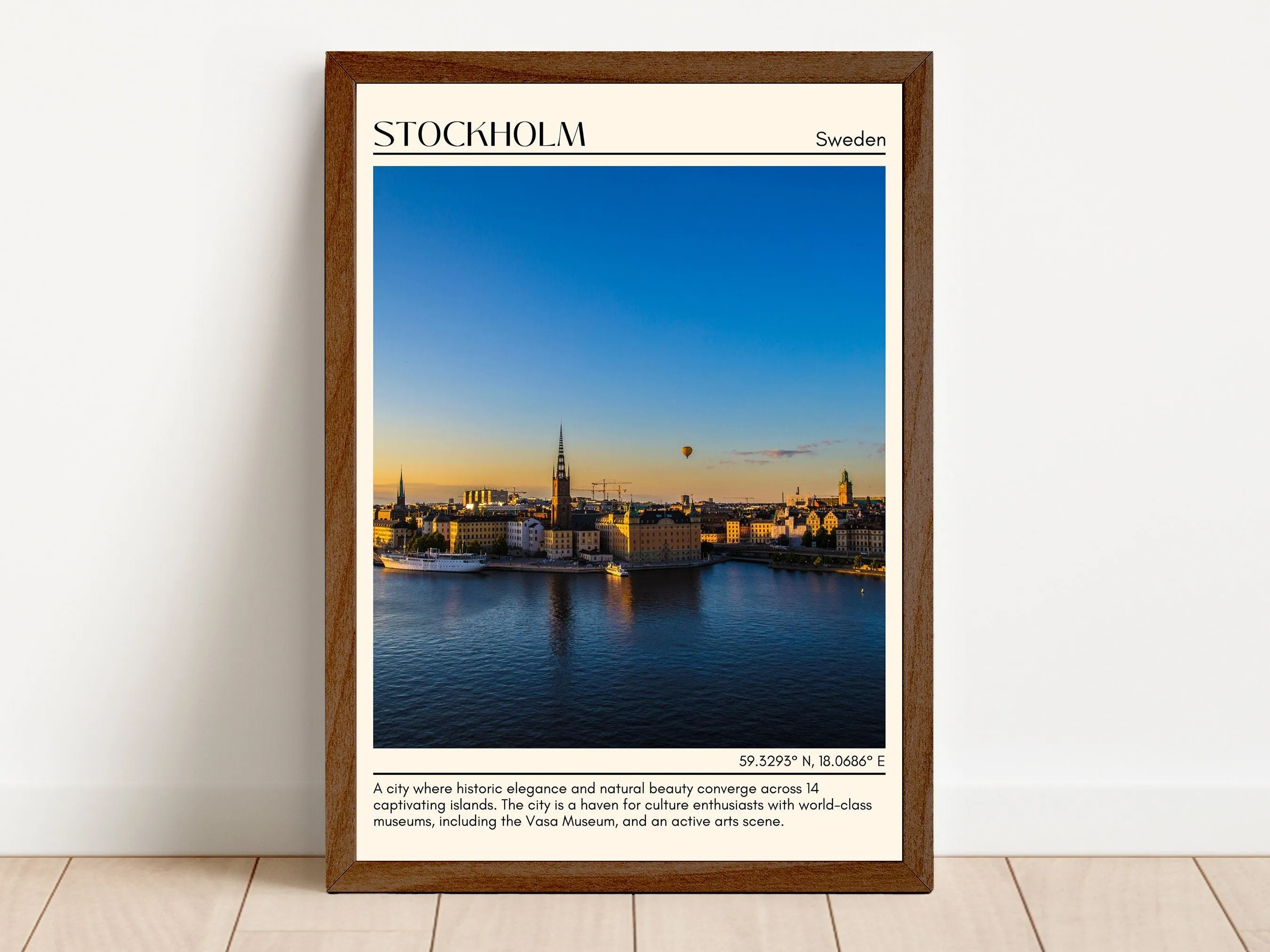 Stockholm Minimal Wall Art, Sweden
