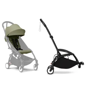 Stokke® YOYO³ Connect & 6M  Colour Pack Bundle Black Frame - Olive