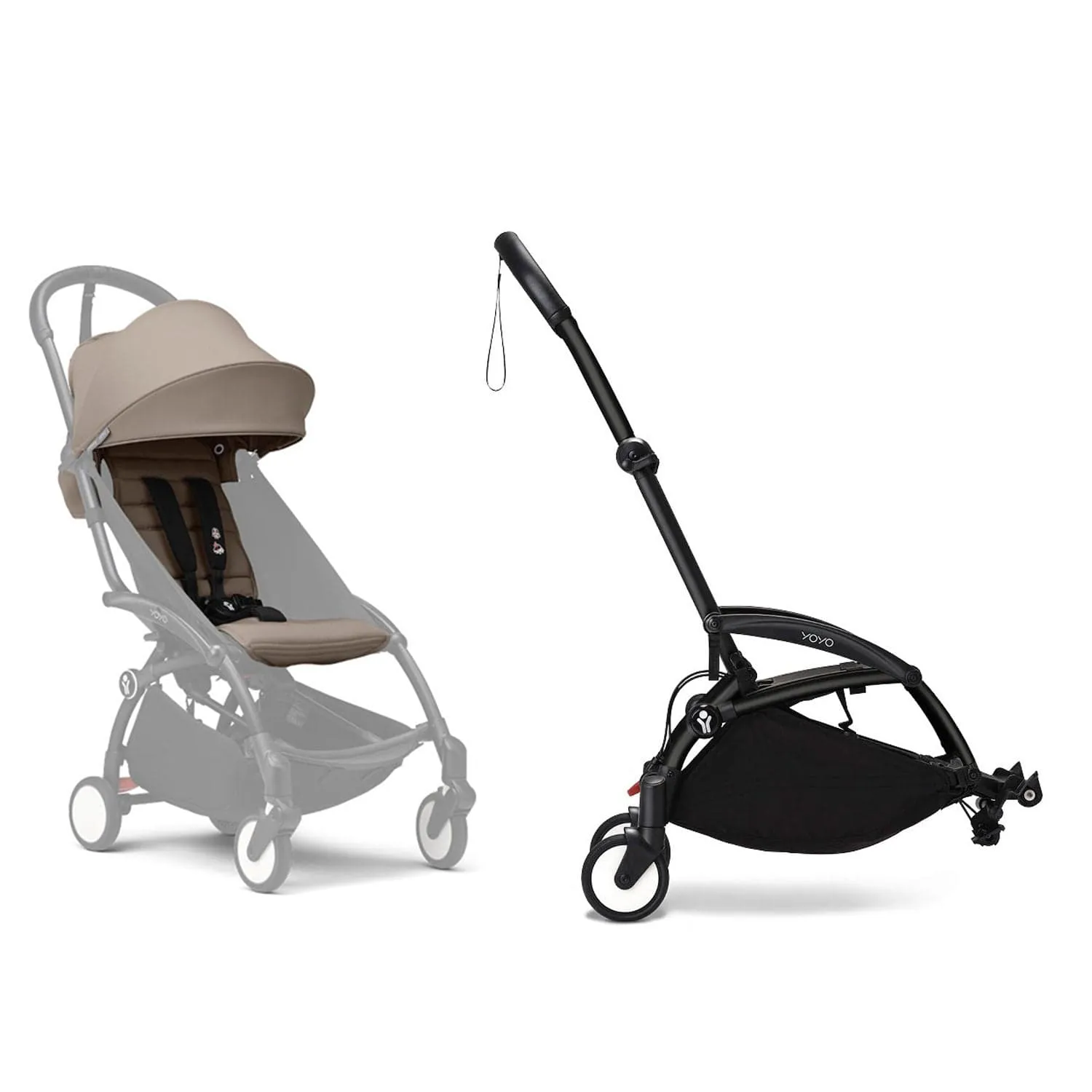 Stokke® YOYO³ Connect & 6M  Colour Pack Bundle Black Frame - Taupe