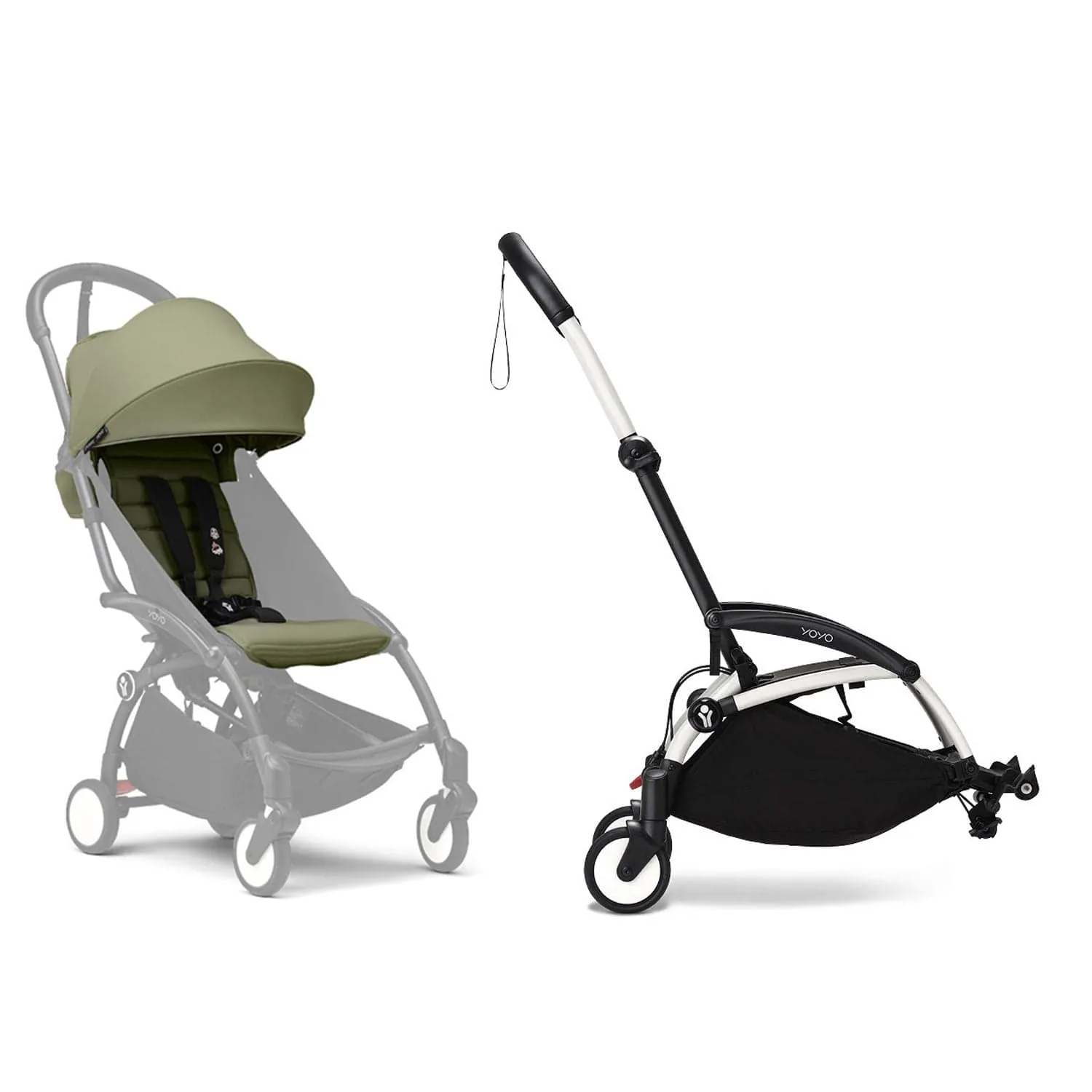 Stokke® YOYO³ Connect & 6M  Colour Pack Bundle White Frame - Olive