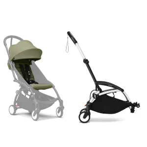 Stokke® YOYO³ Connect & 6M  Colour Pack Bundle White Frame - Olive
