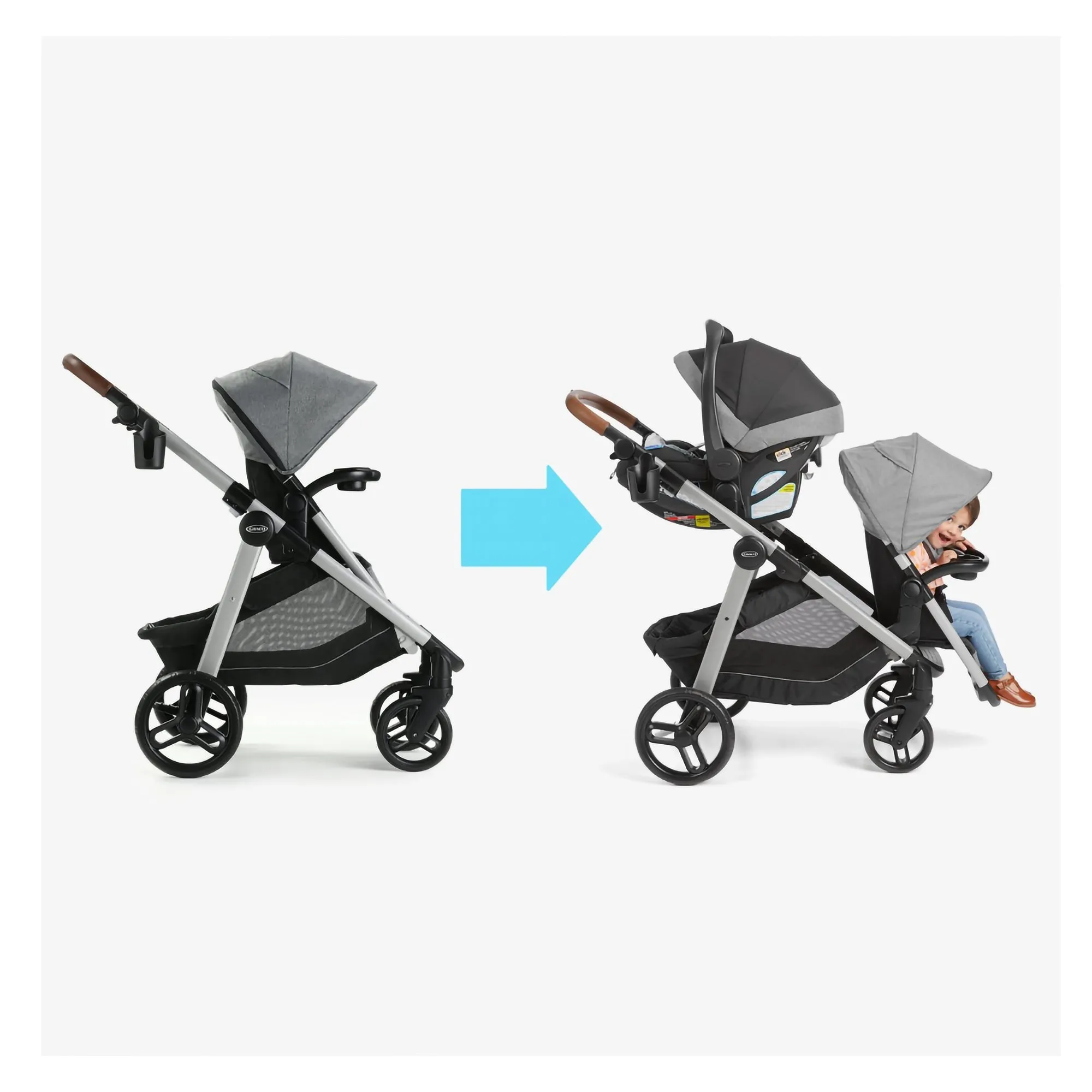 Stroller and car seat graco modes nest2grow, riordan