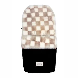 Studio Noos Checkerboard Sheepskin Buggy Puffmuff (Noir/Toast)