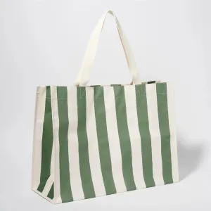 SUNNYLiFE Carryall Beach Bag The Vacay Olive Stripe
