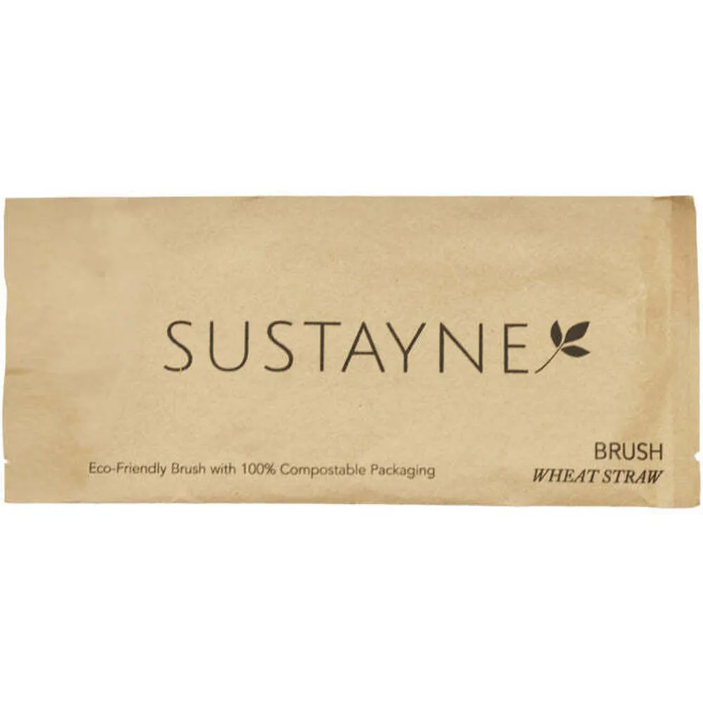 Sustayne Vented Foldable Brush - Wheat Straw / Case of 250 Count - Individually Packaged