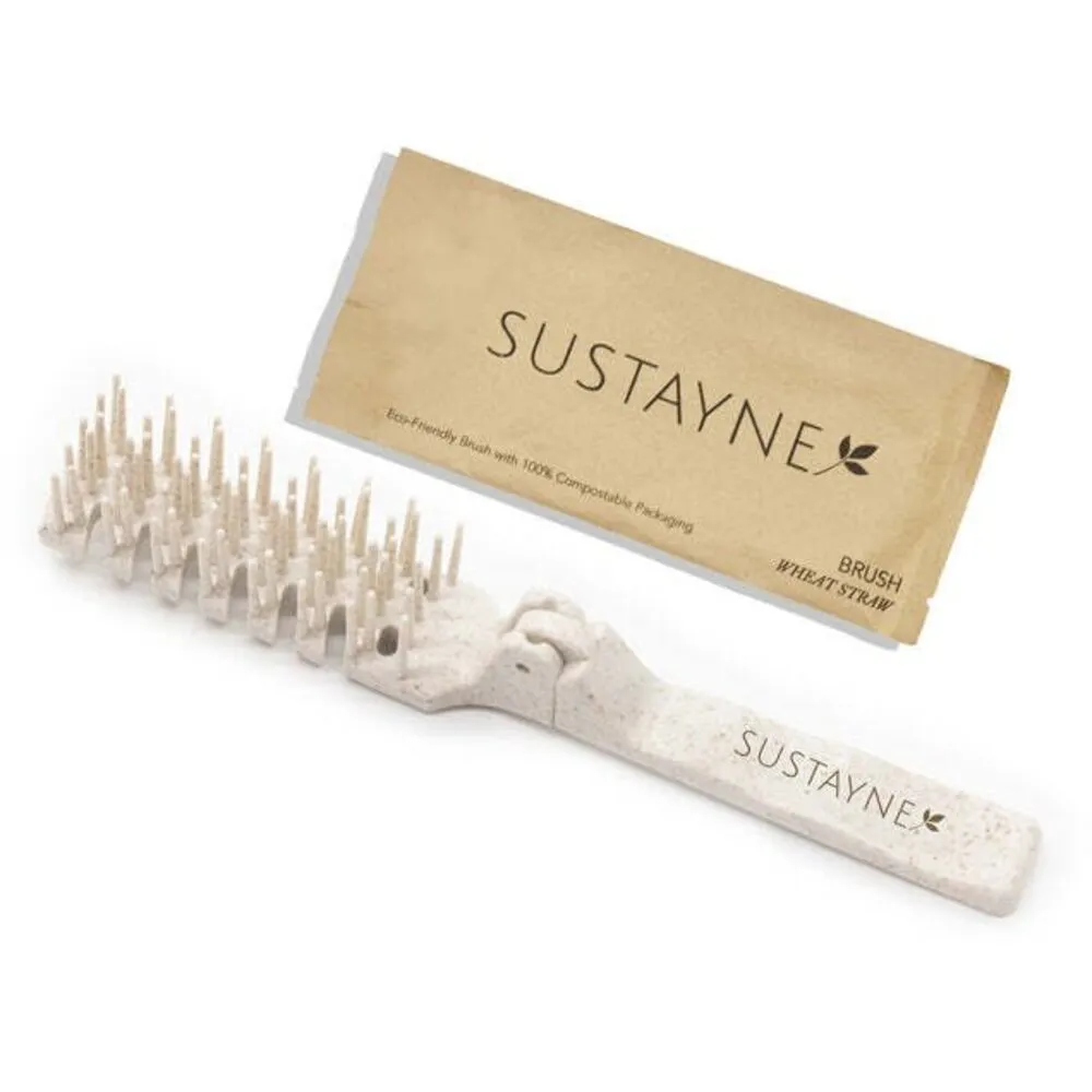 Sustayne Vented Foldable Brush - Wheat Straw / Case of 250 Count - Individually Packaged