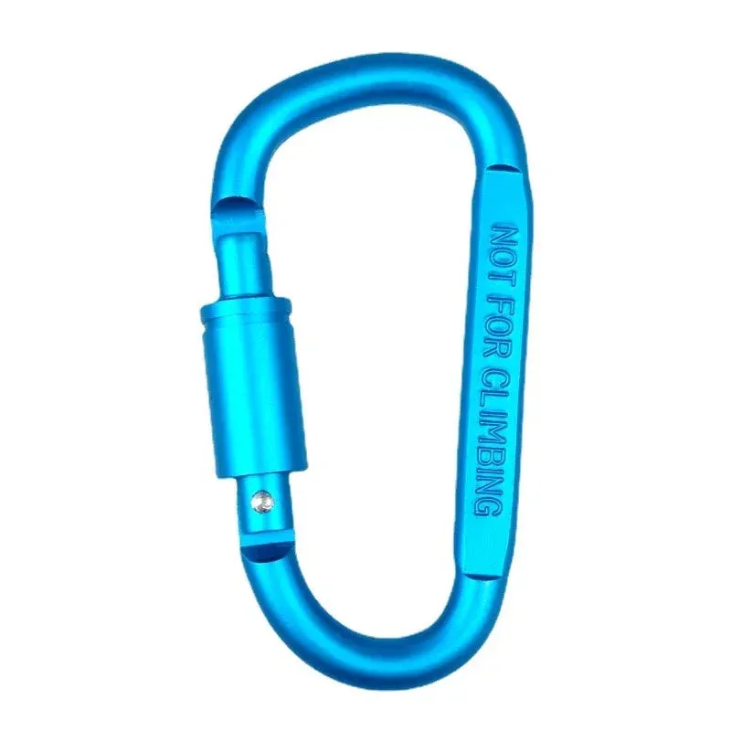 Tactical Steel D-Shape Carabiner Keychain Clip - Durable Multi-Use Hook for Outdoor Camping Gear, 80mm