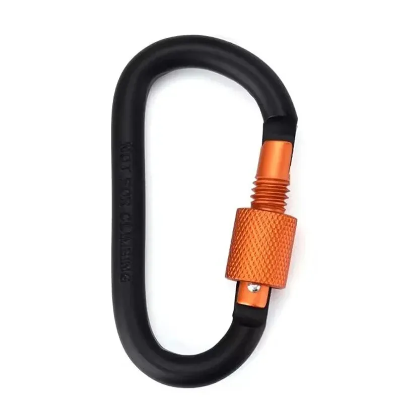 Tactical Steel D-Shape Carabiner Keychain Clip - Durable Multi-Use Hook for Outdoor Camping Gear, 80mm