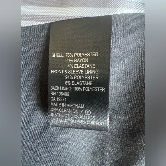 Tahari ASL Arthur S. Levine Gray Inverted Lapel Blazer 6 Like New Medium