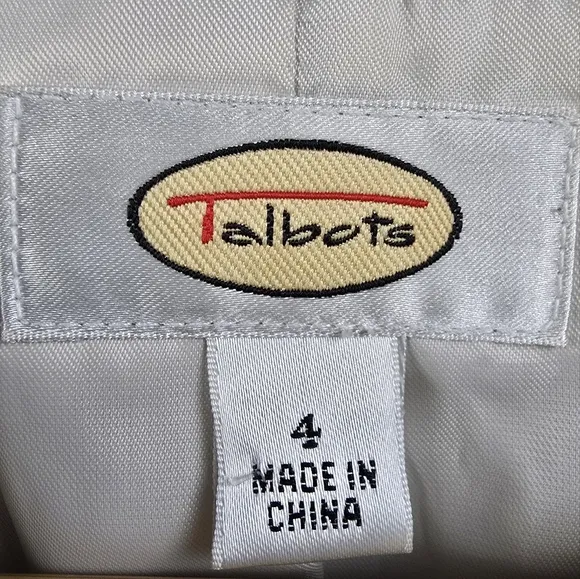 Talbots Ivory Leather Snap Front Jacket Size 4