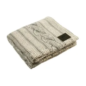 Tall Tails Cable Knit Print Fleece Blanket
