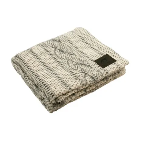 Tall Tails Cable Knit Print Fleece Blanket