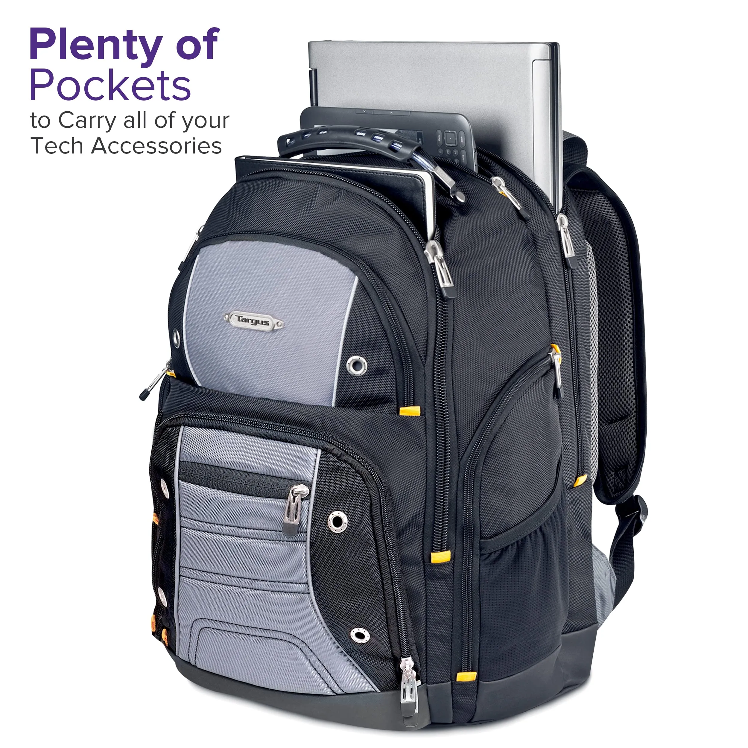 Targus Drifter II Laptop Backpack, Black/Gray - Backpack for Men, Business, Travel, Durable Water-Resistant Material Fits up to 17" Laptops (TSB239US)