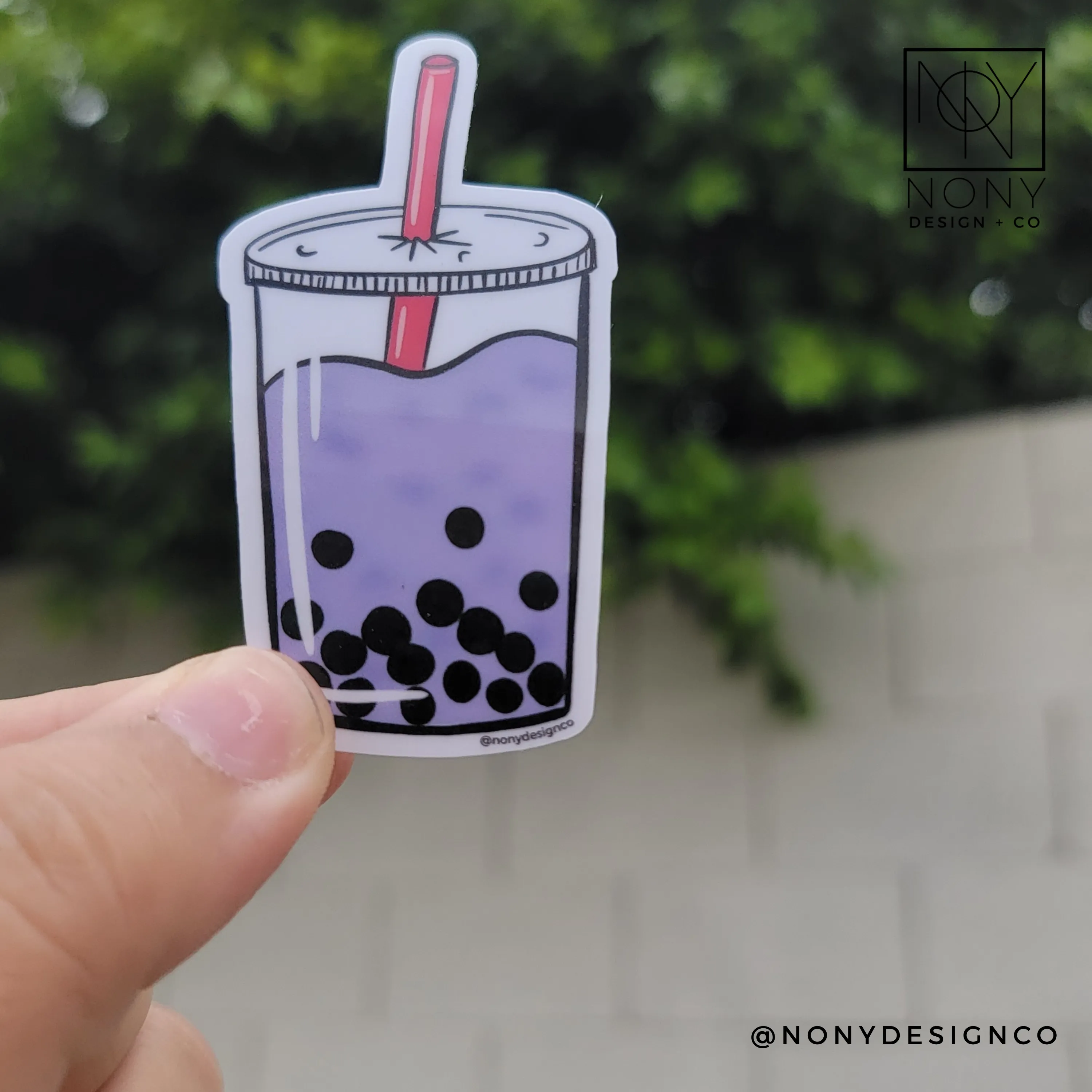 Taro Boba Tea Die Cut Sticker