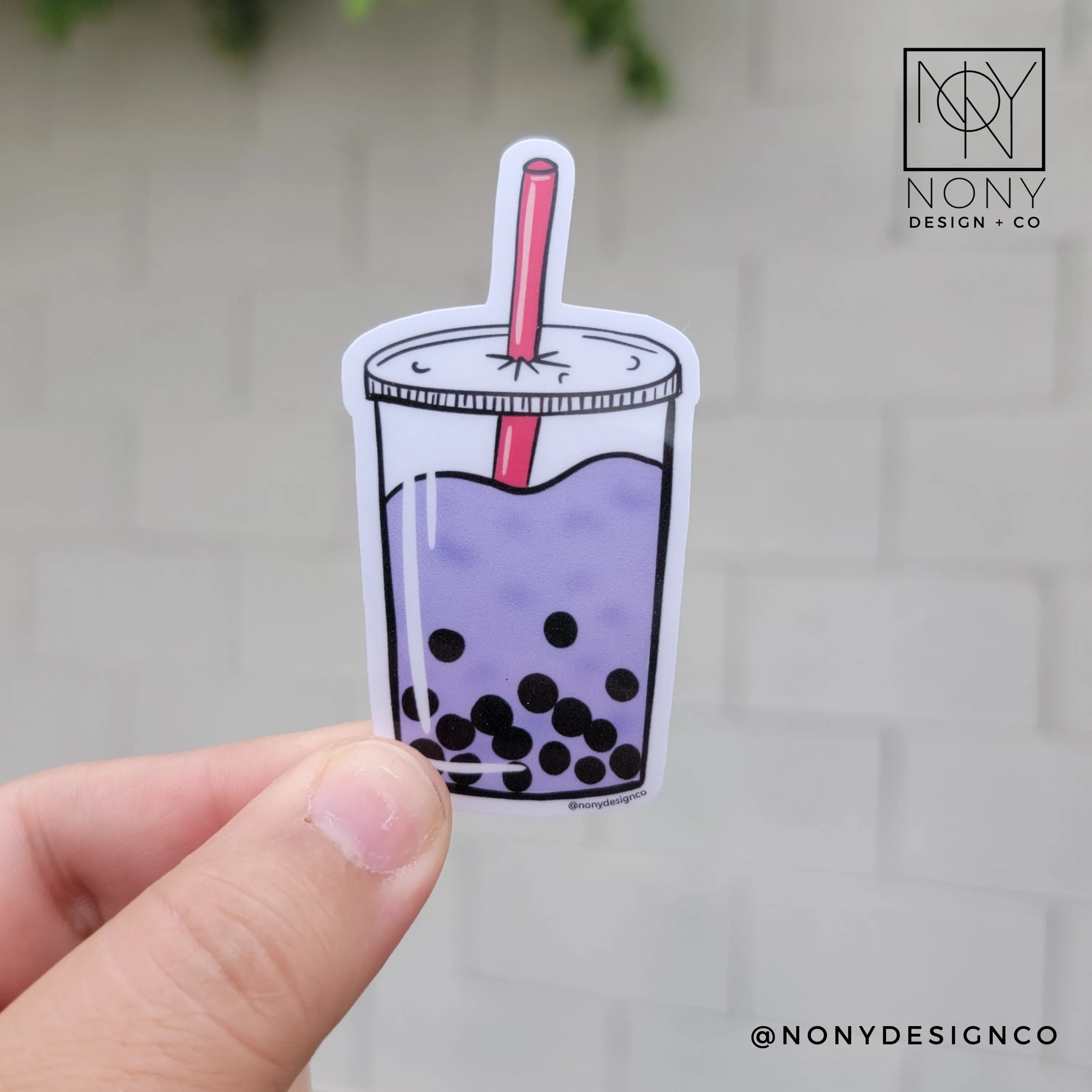 Taro Boba Tea Die Cut Sticker