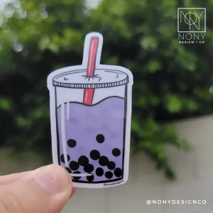 Taro Boba Tea Die Cut Sticker
