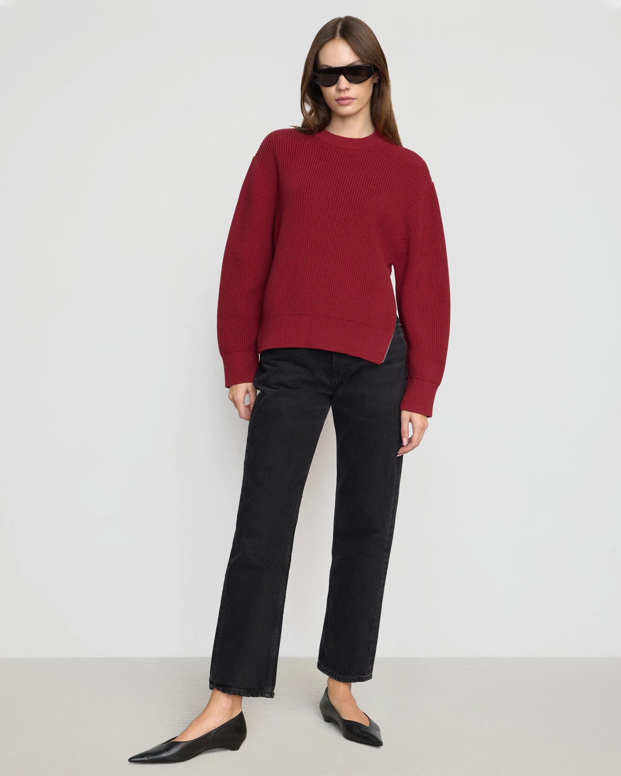 Tate Organic Cotton Side-Zip Sweater
