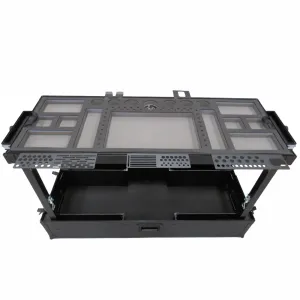 TDN Large Black Tool Cart (Series 2) with Collapsible Legs - Two Drawers | Bracket Bundle