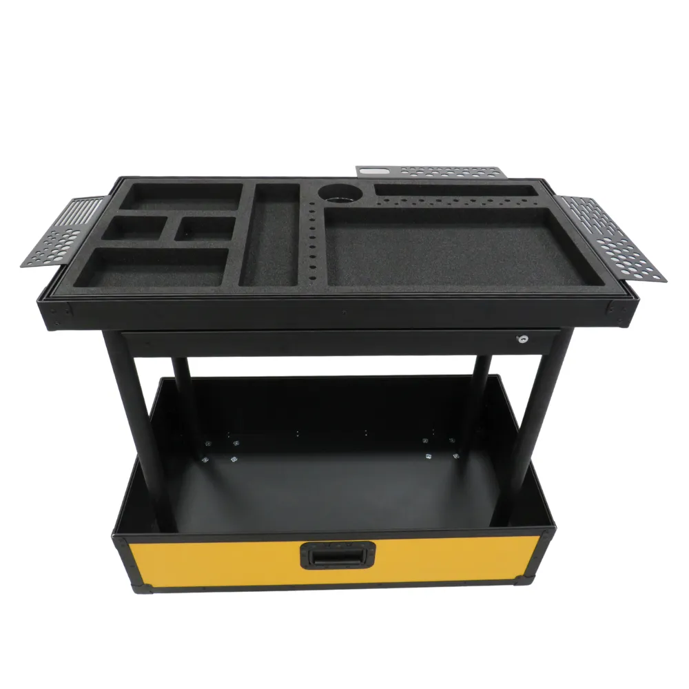TDN Small Yelow Tool Cart (Series 2) with Fixed Legs - 3 Brackets