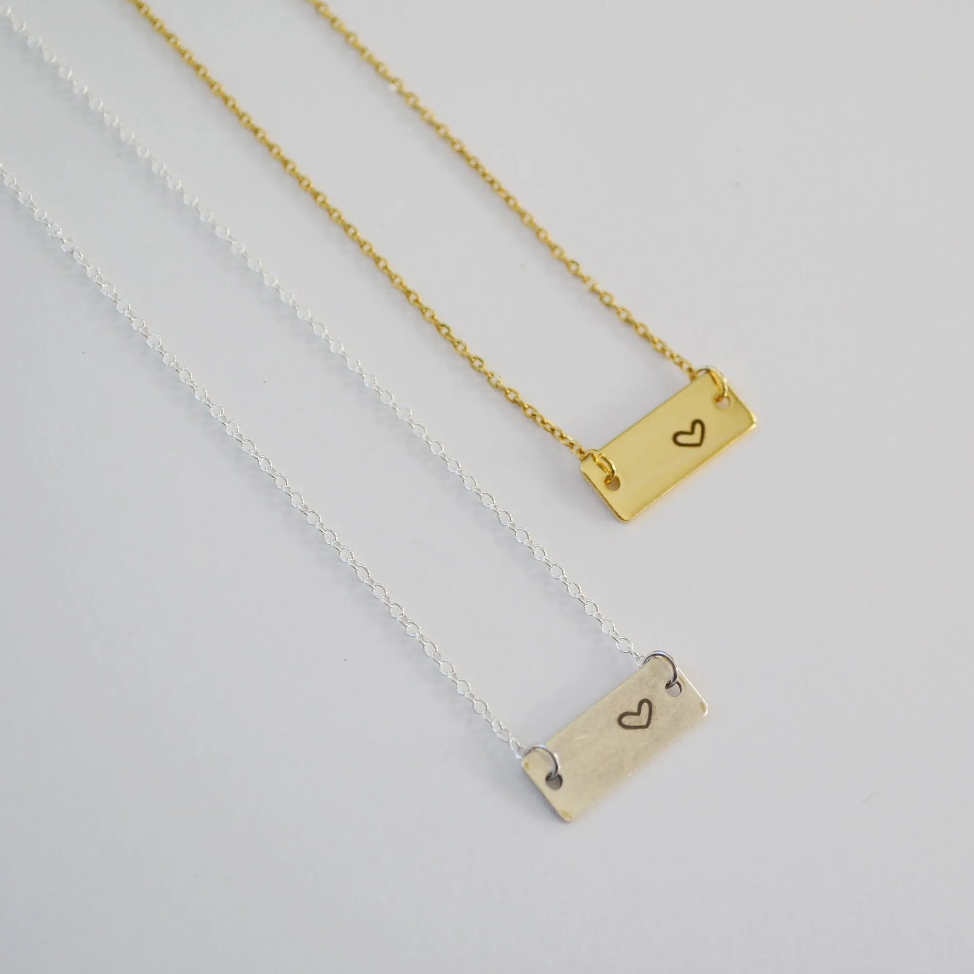 Teacher Thank You Gift, Appreciation Gift, Bar Necklace, Teacher Appreciation Gift, Heart Necklace, Gifts for Her, Teacher Gift Jewelry
