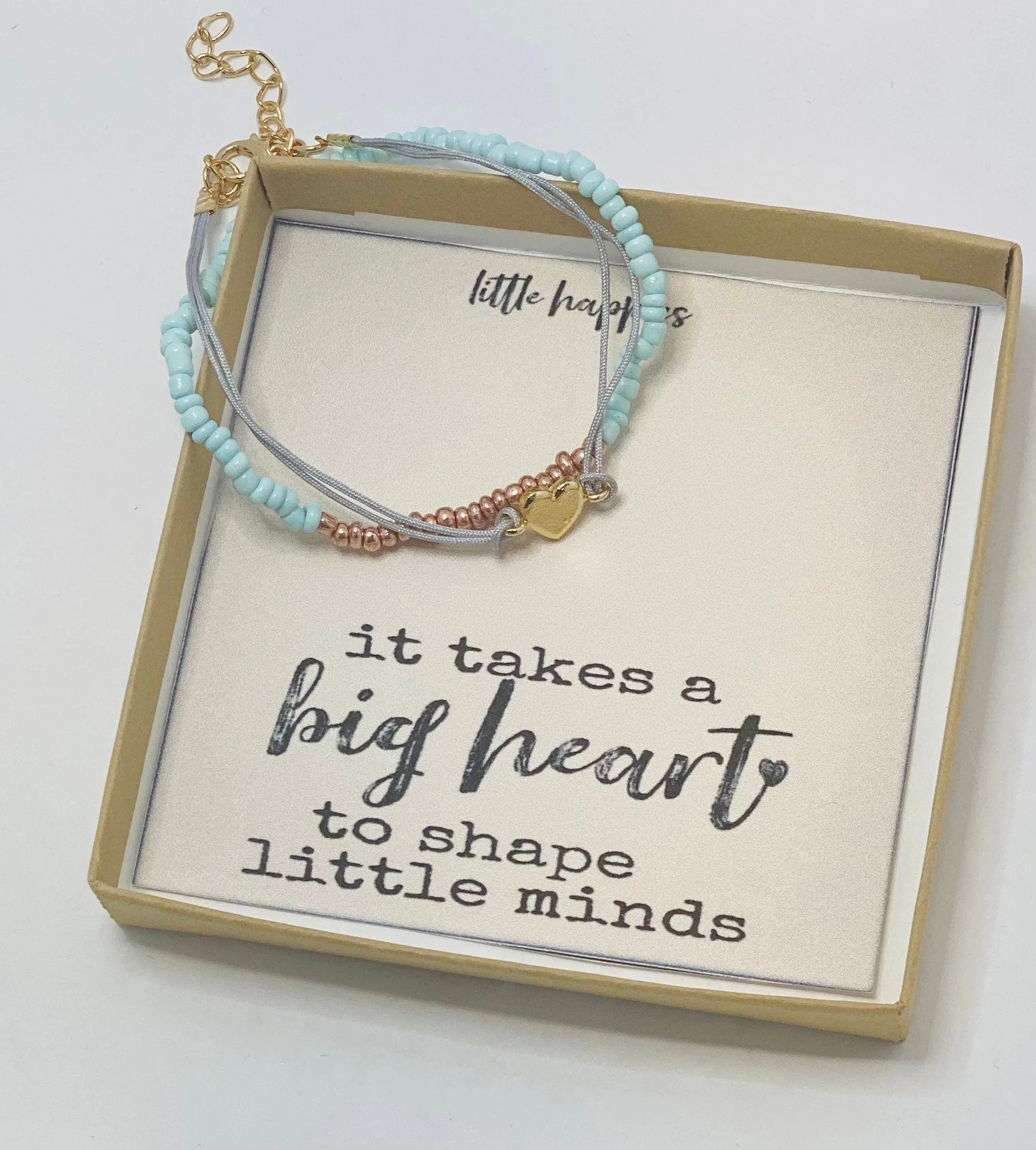 Teaching is a work of heart, Preschool teacher gift, Daycare teacher gift ideas, teacher bracelet, Christmas gift for teacher, unique