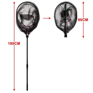 Telescopic Mesh Fish Landing Net Pole Handle Fishing Tackle